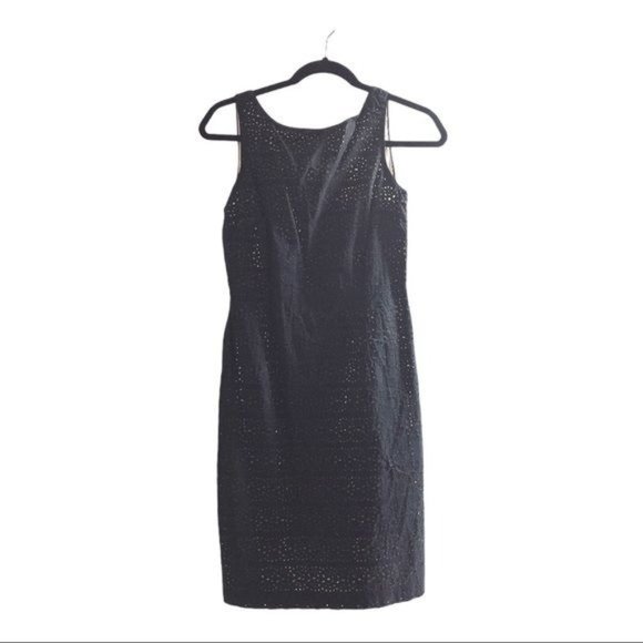 Esprit De Corp Black Tan Perforated Sleeveless Dress 5/6 - Picture 1 of 7